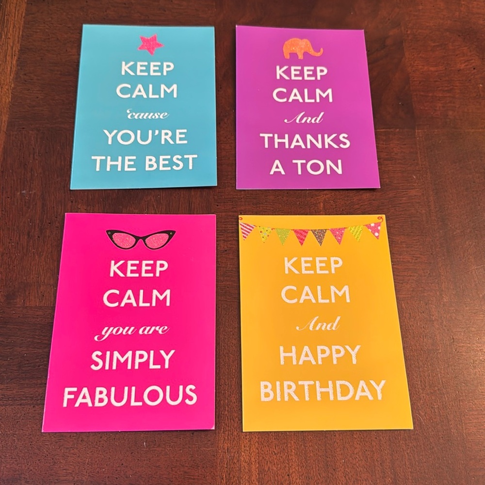 Keep Calm Set of Greeting Birthday Friendship Cards New